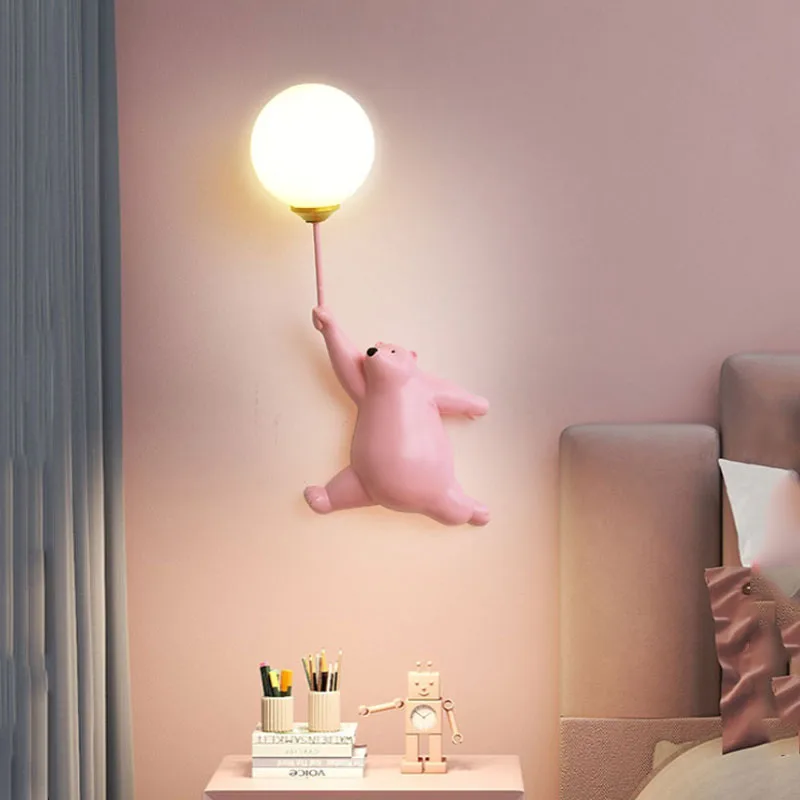 Baby Nursery Wall Lights - Kreskówka Niedźwiedź polarny Kinkiet LED Kreatywne