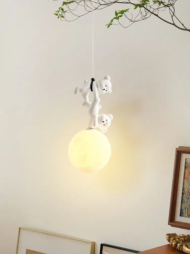 Baby Nursery Decor Girl - Lampa Niedźwiedź Kreskówkowa Lampka Nocna do