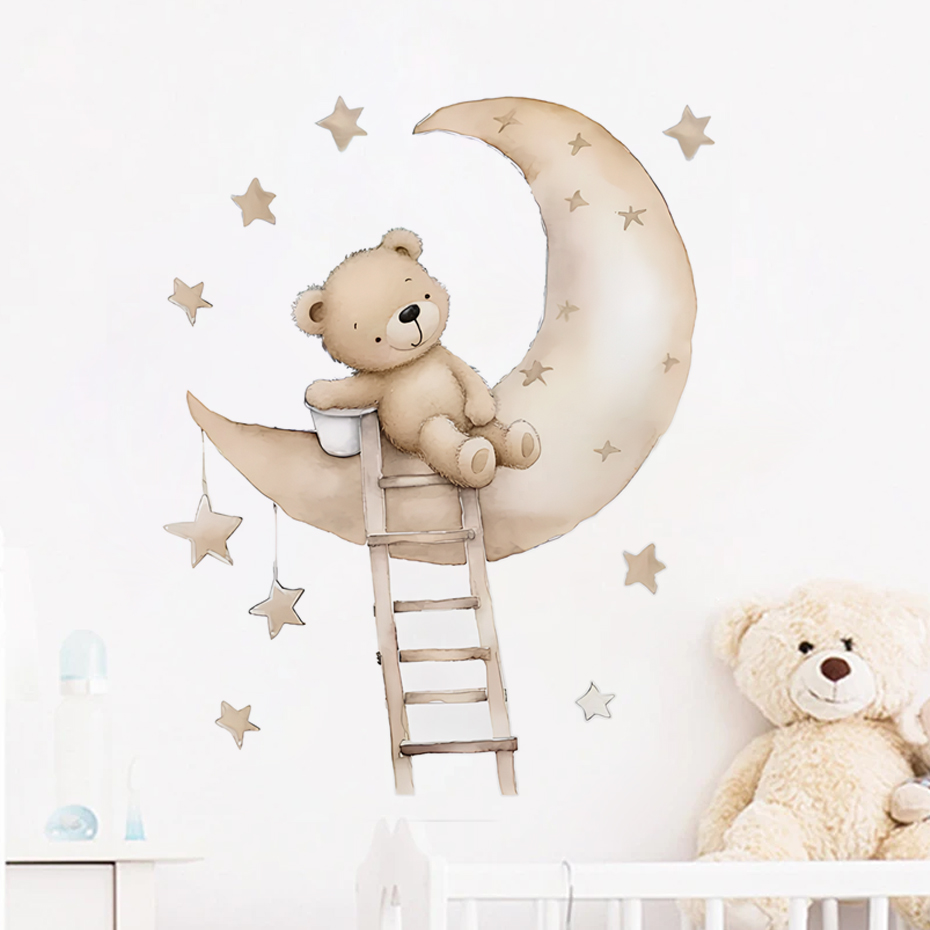 Słodki Miś Gwiazda Chmura Nakl – Baby Nursery Decor Girl recenzja i cena