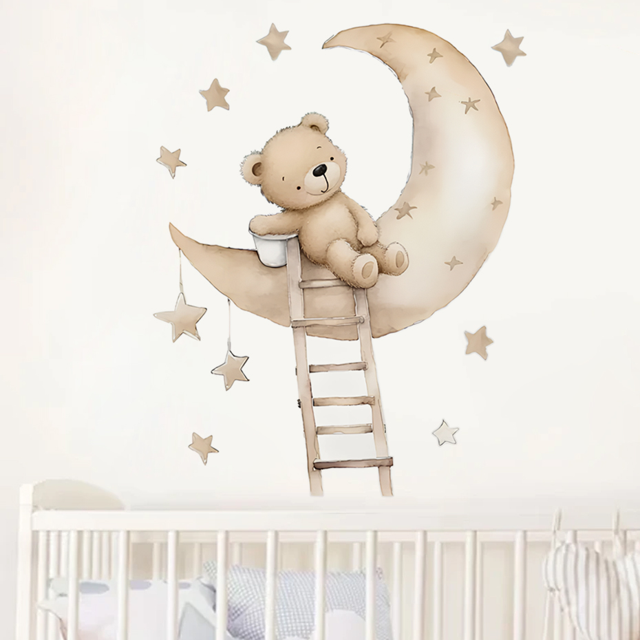 Słodki Miś Gwiazda Chmura Nakl – Baby Nursery Decor Girl recenzja i cena