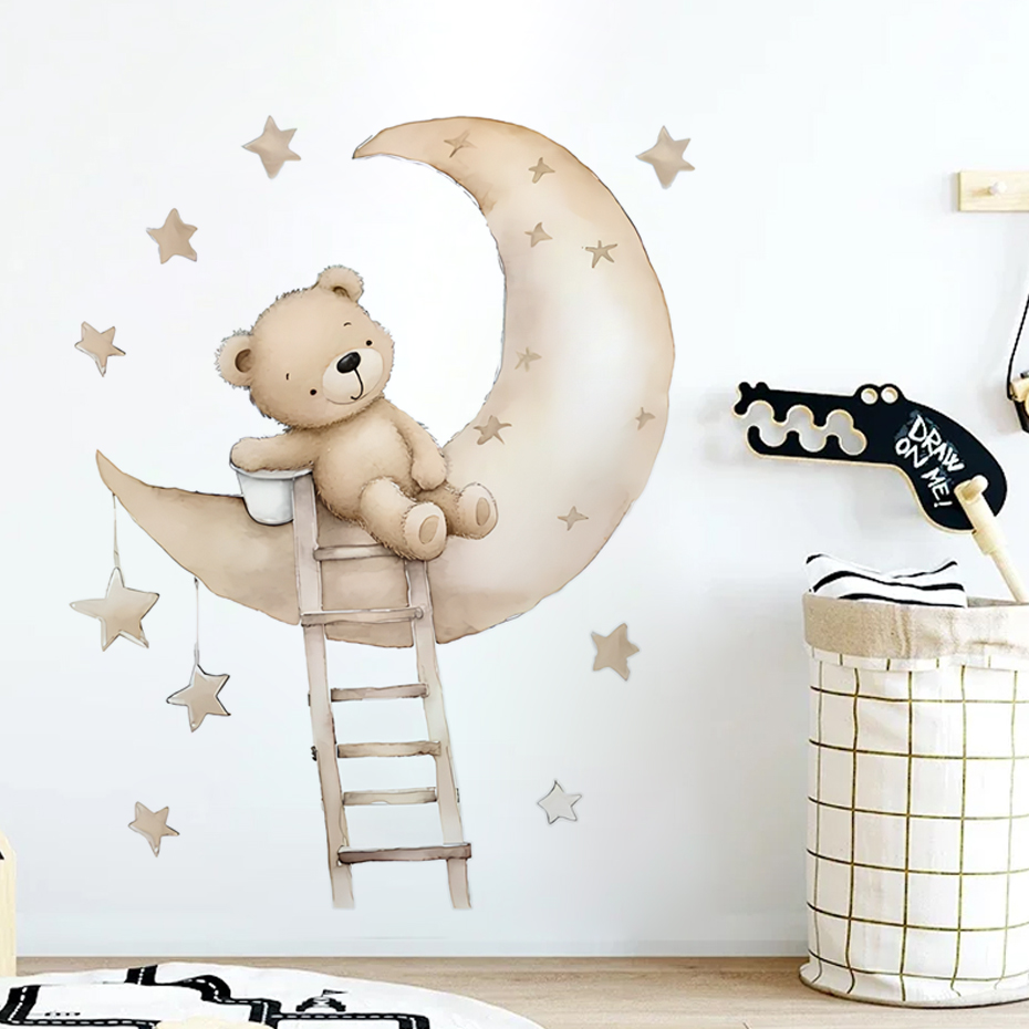 Słodki Miś Gwiazda Chmura Nakl – Baby Nursery Decor Girl recenzja i cena