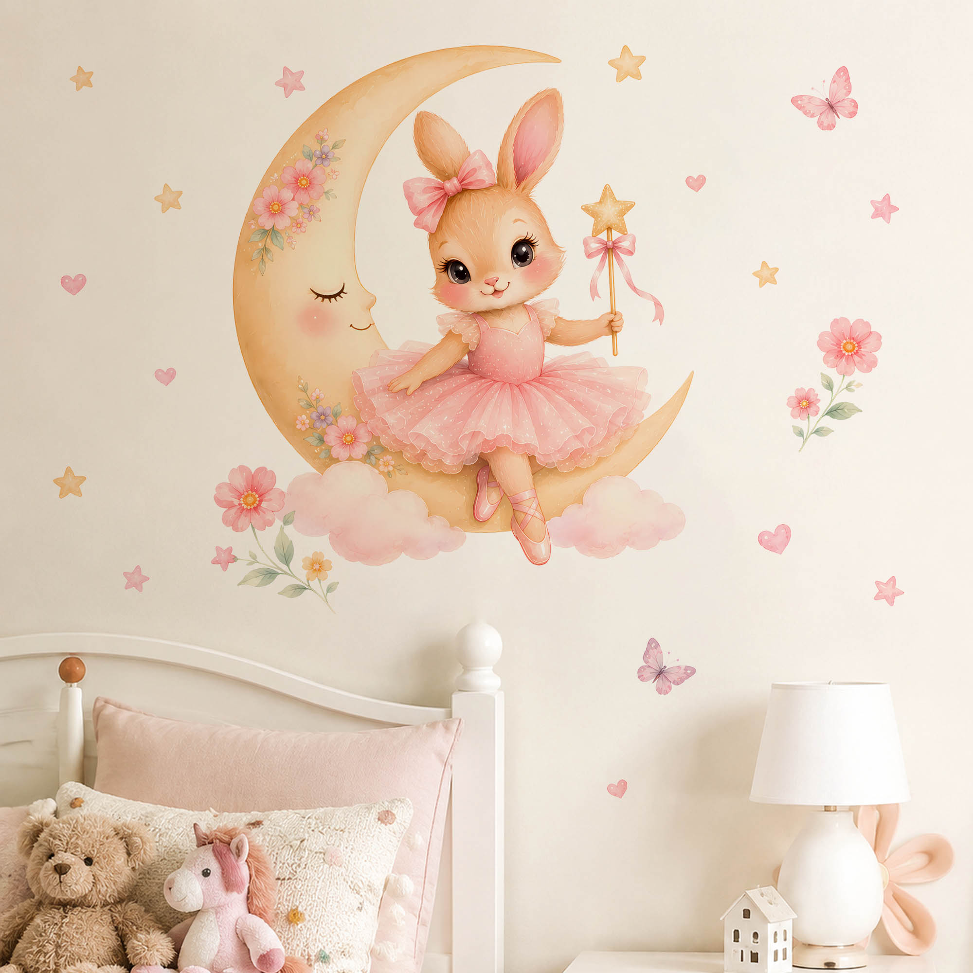 Naklejki ścienne akwarelowe: B – Baby Girl Nursery Quotes recenzja i cena