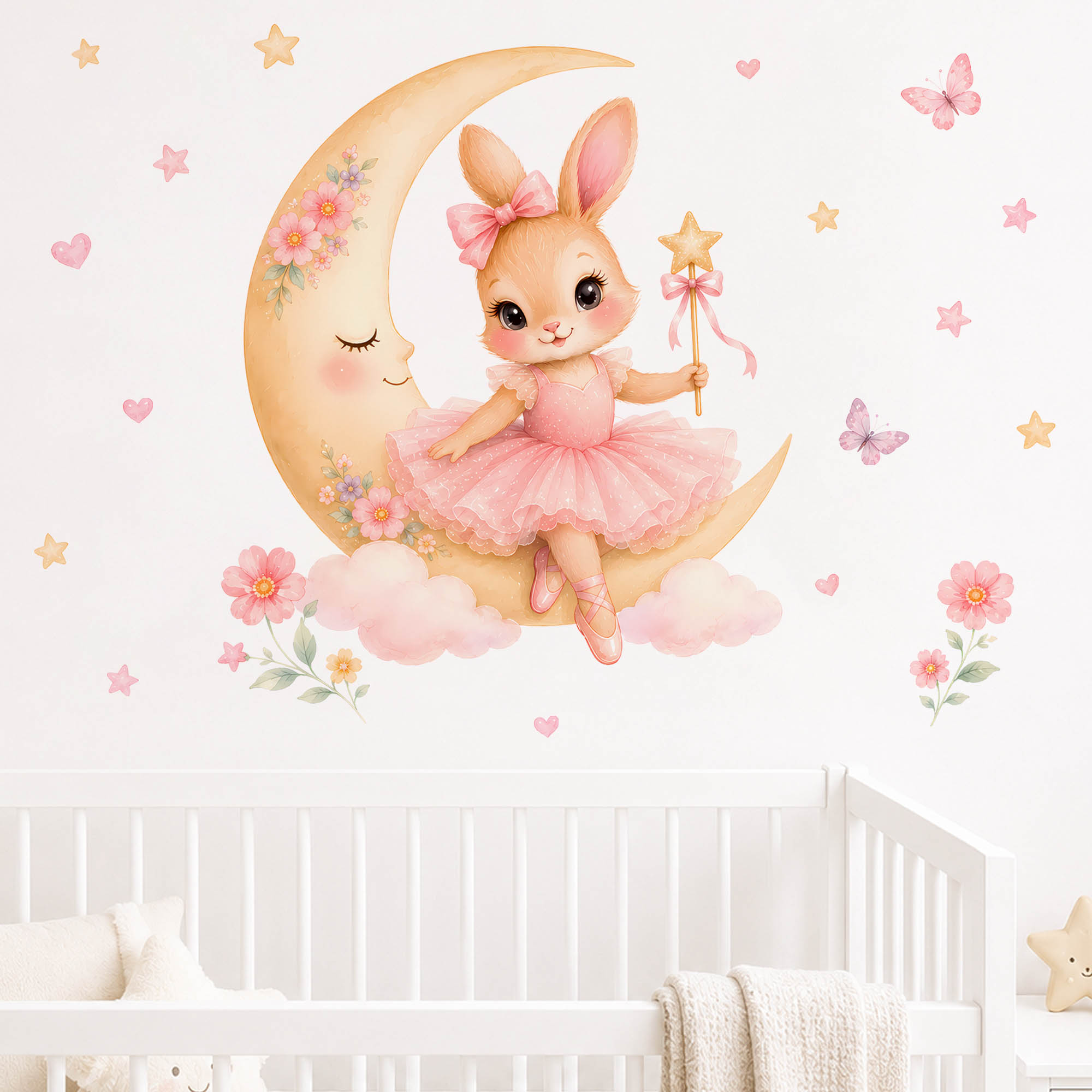 Naklejki ścienne akwarelowe: B – Baby Girl Nursery Quotes recenzja i cena
